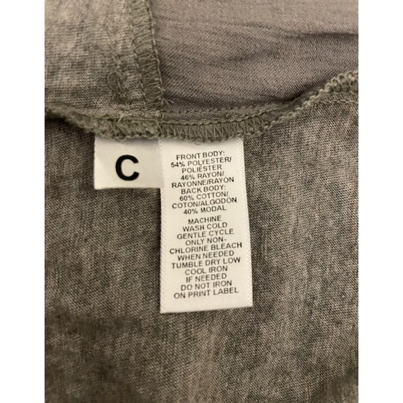 LOFT Mixed Media Long Sleeve Gray Shirt - Sz L - Picture 7 of 7